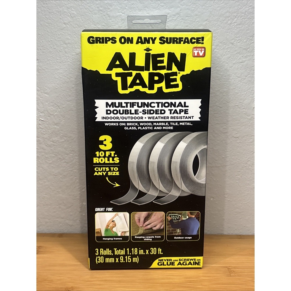 Alien Tape Double‎ Sided Multipurpose Adhesive Grip Mounting Tape - 3 Pack.